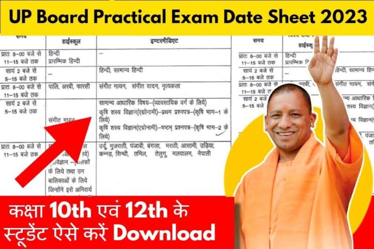 UP Board Practical Exam Date Sheet 2023 : 10th और 12th बोर्ड प्रैक्टिकल परीक्षा की डेटशीट जारी! ऐसे करें डाउनलोड